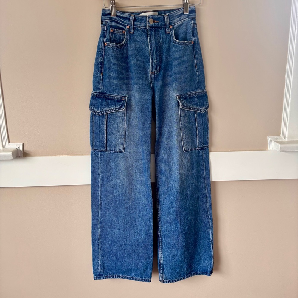 24” - Aritzia Denim Forum The Farrah Hi Rise Cargo Jean